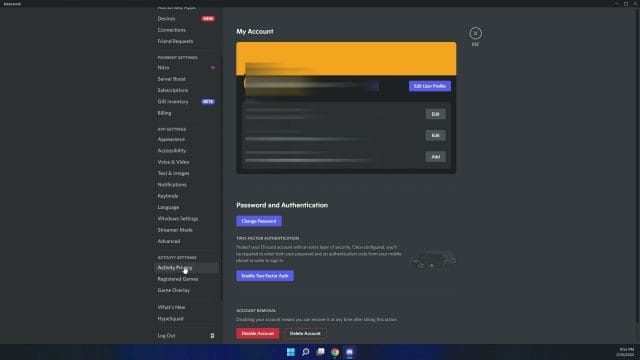 HOW TO DISABLE OR HIDE THE GAME ACTIVITY STATUS ON DISCORD